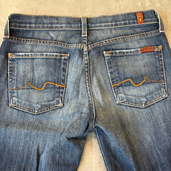 7 For All Mankind Flare & Wide Leg Denim Blue Jeans Wmn’s Sz 28 - Picture 5 of 10